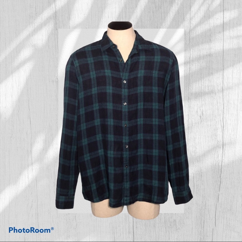 Michael Kors Plaid Long Sleeve Button Down XL